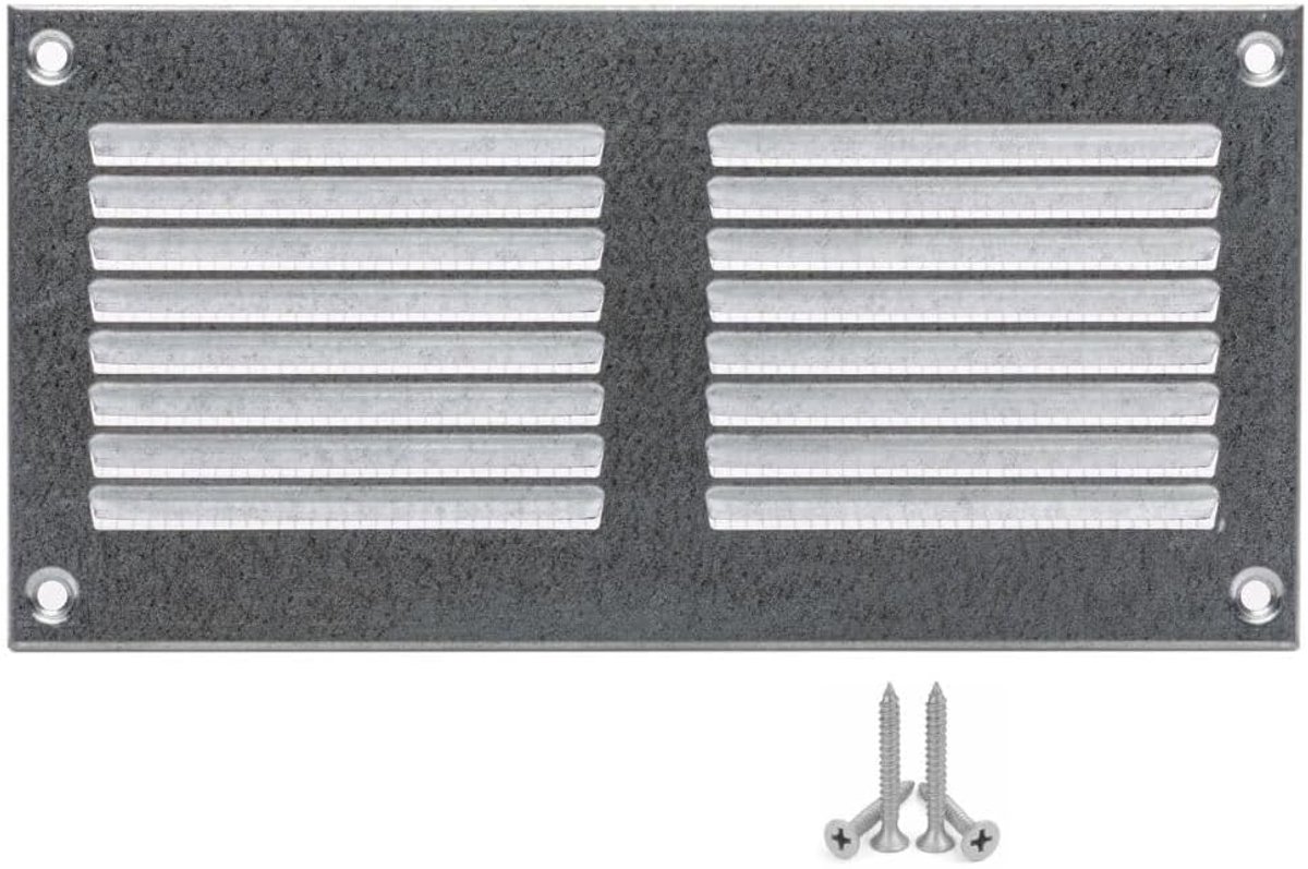 Ventilatierooster Metaal - Afvoerrooster Insecten - Ventilatie Binnen Buiten - Insectenbescherming Weerbestendig - 200x100mm - Roestvrij Staal