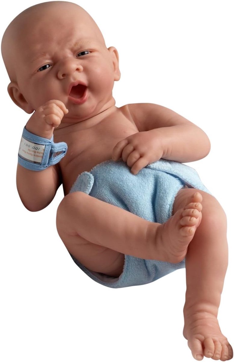 Vinyl baby pop - Eerste adem - Rollenspel - Anatomisch correct - 38 cm - Blauw