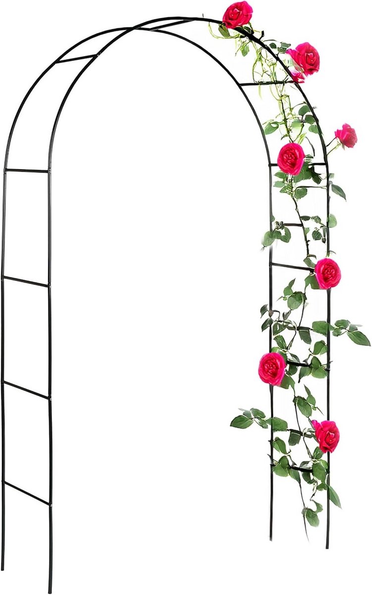 Metalen Rozenboog - Tuinboog Klimhulp - Planten Steunen - Robuust Metaal - 240 cm Hoog - Groen