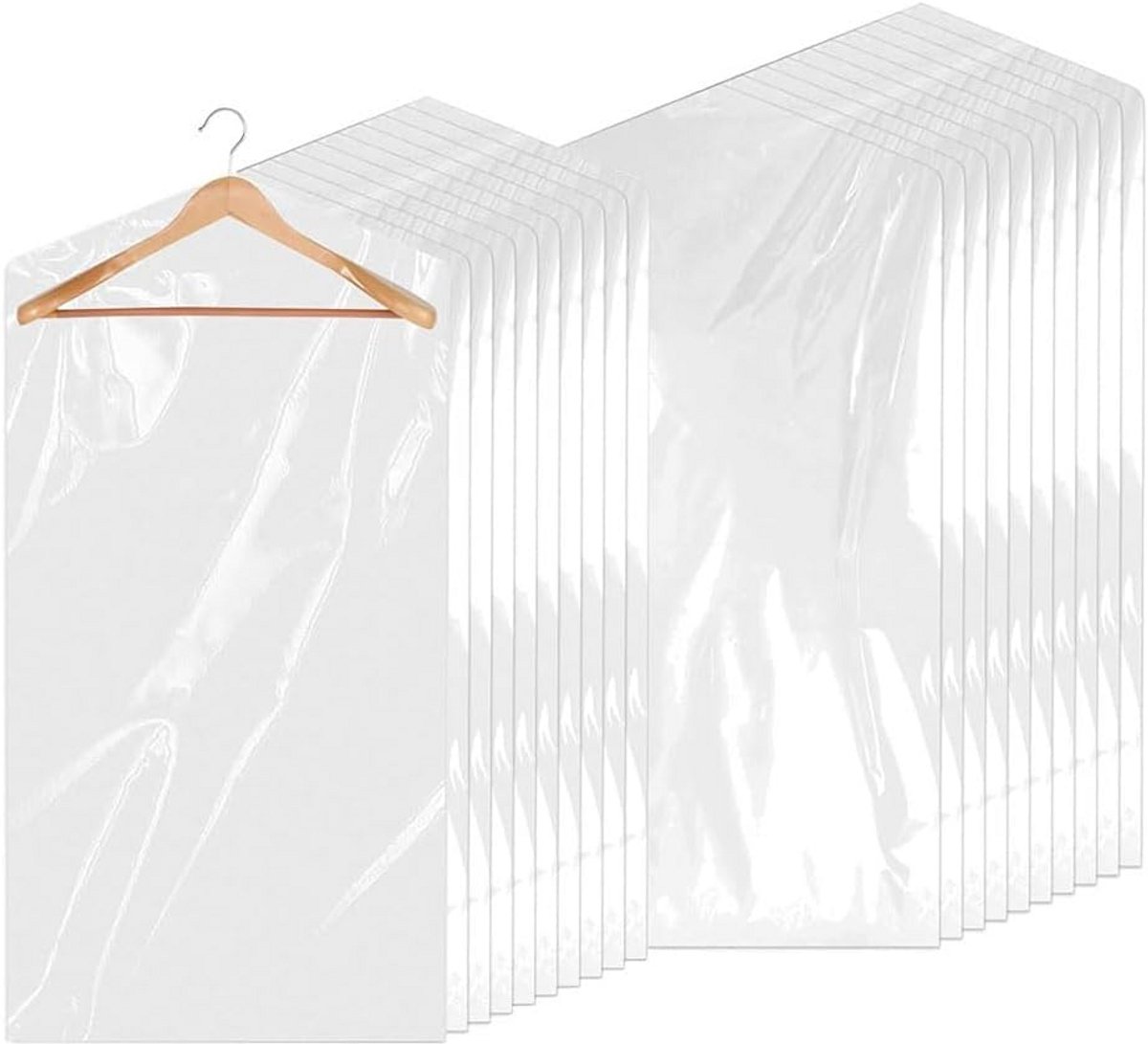 Kledingbeschermhoezen - Kledingzakken Stofvrij - Kleding Opbergen - Ademend Waterdicht - 30 Stuks 60x120 - Transparant