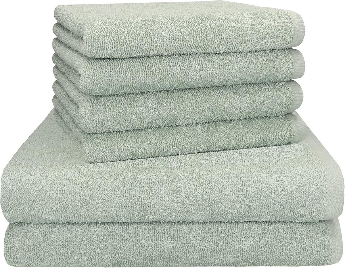 Handdoeken Set - Badkamer Textiel - Dagelijks Gebruik - 100% Katoen - 6 Delig - Jade