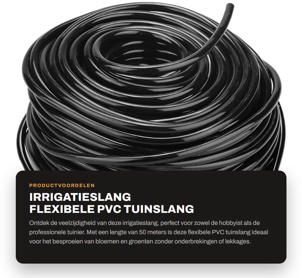 Dailygoods- Irrigatieslang 50 meter - Flexibele PVC Tuinslang - Duurzaam - Slijtvaste Buitenlaag - Geschikt voor Industrieel Gebruik - Verouderingsbestendig