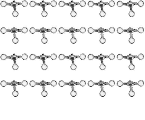 Dailygoods- Draaibare Connector - Drievoudige Wartel - Duurzaam - Roestvrij Staal - Flexibel - 20 Stuks - 29mm Lengte - Rolwartel van Dailygoods — afbeelding 3