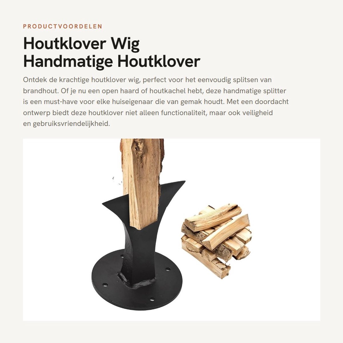 Dailygoods- Houtklover Zware Brandhout Splitter - Handmatige Houtklover - Houtsplijter voor Open Haard - Duurzaam Metaal - Veilig en Praktisch