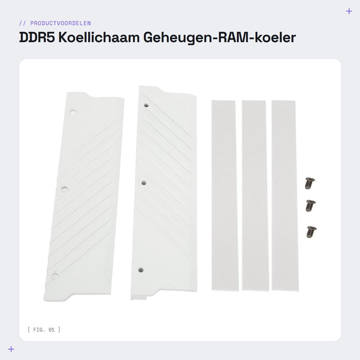 Dailygoods- Koellichaam Professioneel Ontwerp - DDR5 Geheugenkoeler - Eenvoudige Installatie - Snelle Warmtegeleiding - Aluminiumlegering - Efficiënte Warmteafvoer