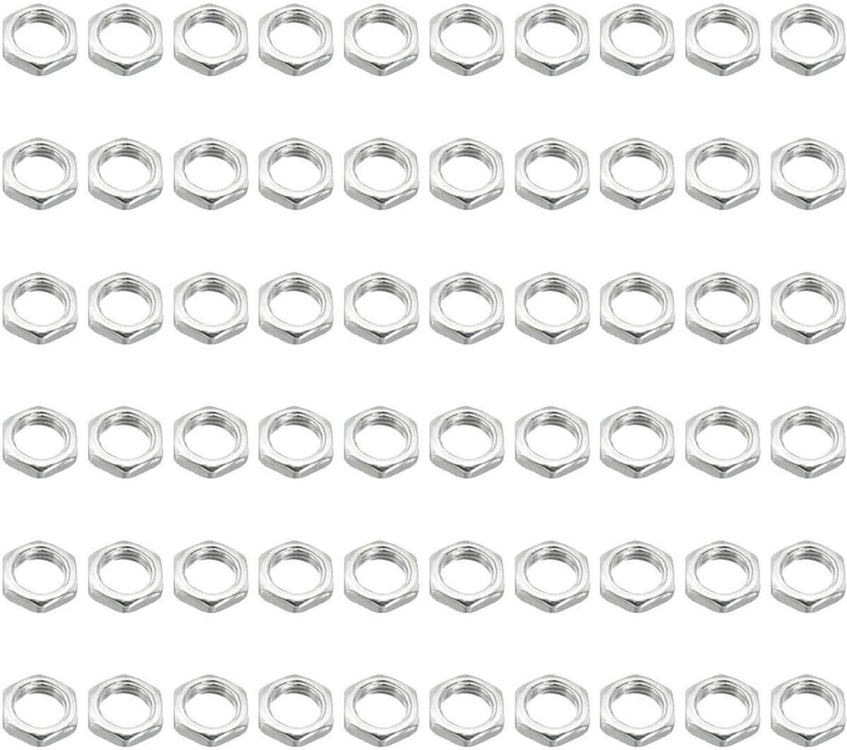 Dailygoods- Zeskantmoeren 60 stuks - M10 x 1 - ISO-fijne schroefdraad DIN 13-5 - Sleutelmoer - Platte schroefdraadmoer - Corrosiebescherming - Schroefdraadmoeren