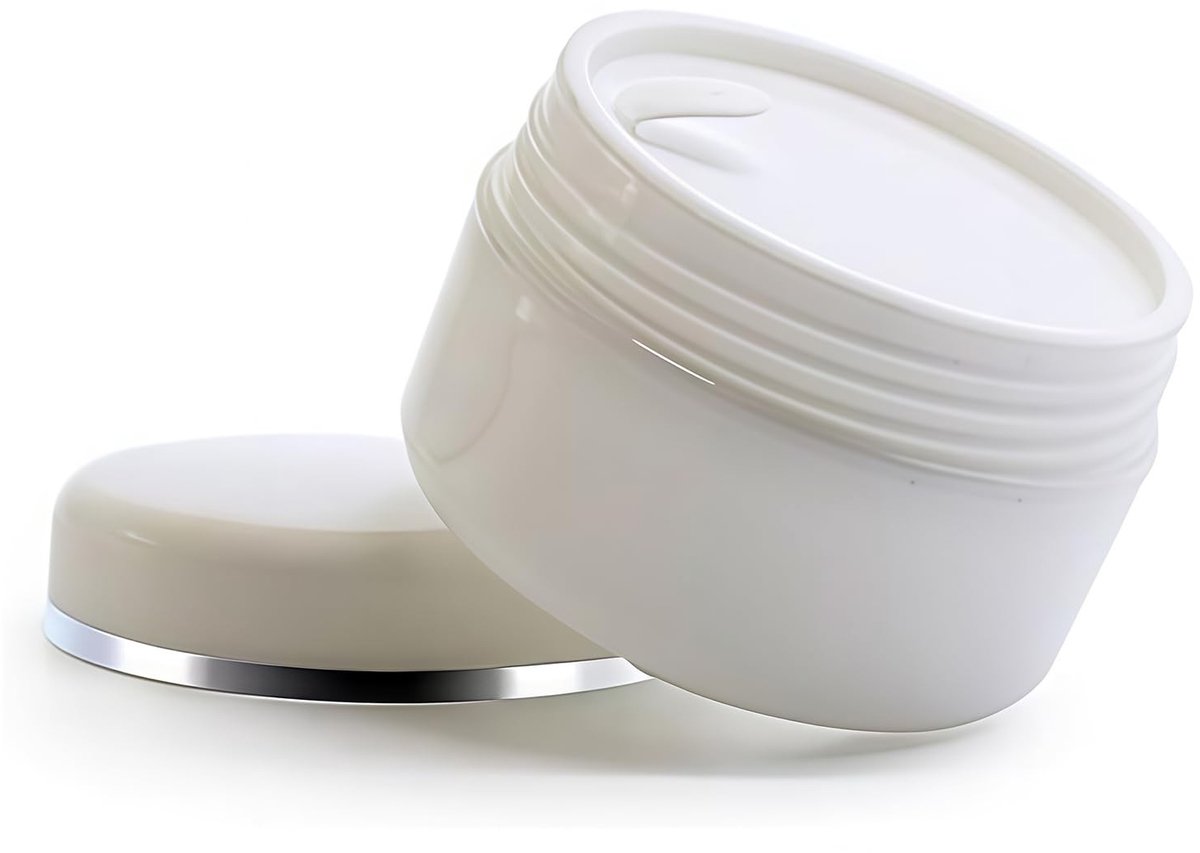 Dailygoods- Cosmetische Box Grote Capaciteit - 6 Stuks - Kunststof - Lekvrij - Filigraan Ontwerp - 50 mm x 67 mm - Crèmecontainer