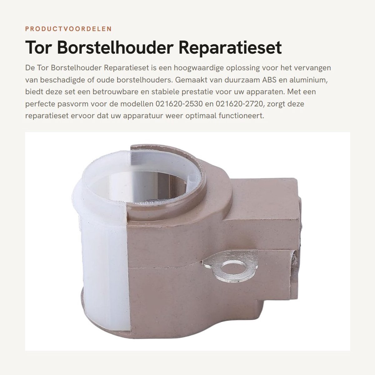 Dailygoods- Borstelreparatieset Hoge Betrouwbaarheid - Borstelhouder - Dynamoborstelhouder - ABS/Aluminium - Vervangingsset - Geschikt voor 021620-2530/021620-2720