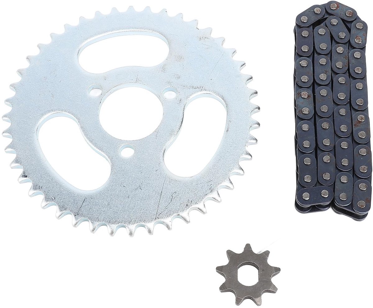 Dailygoods- Achtertandwielkettingset Staal - 50 T8F Kettingschakelingen - 3 Gat 44T Achtertandwiel - 9T Sprocket - Stabiele Prestaties - Vervangingsset - Kettingtandwielset