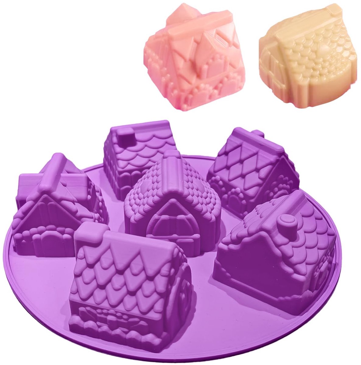 Dailygoods- Siliconen Mal 3D-Trein - Snoep/chocoladevormen - 9 Holtes - Herbruikbaar tot 3000x - Antiaanbaklaag - Creatieve kerstvormen - Bakvorm