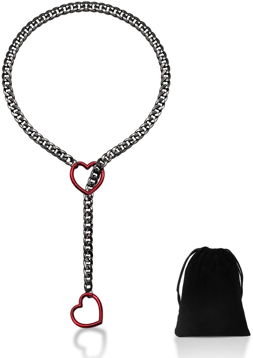 Dailygoods- Hartketting Verstelbaar - Slipketting - Hartvormige O-ring - Duurzaam Metaal - Verjaardagscadeau - Moederdag Cadeau - Sieraad