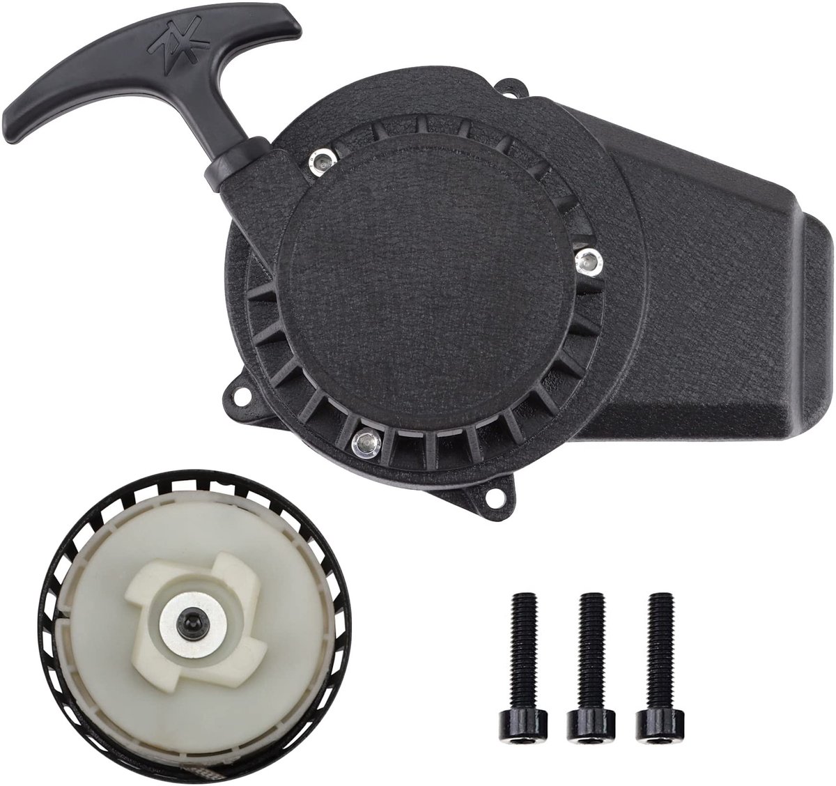 Dailygoods - Recoil Starter - Vervangingsonderdeel - Zwart - Voor 2-takt 43cc 47cc 49cc - Geschikt voor Mini Dirt Bike Scooter Brush Cutter Water...