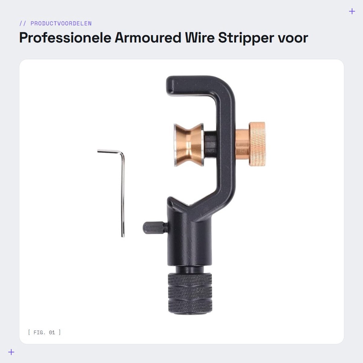 Dailygoods- Draadstripper Professionele Kabelsnijder - Verstelbaar Mes - Armoured Kabel - Snijgereedschap - Fiber Optische Kabel - Snijden tot 28,6 mm - Kabelstripper