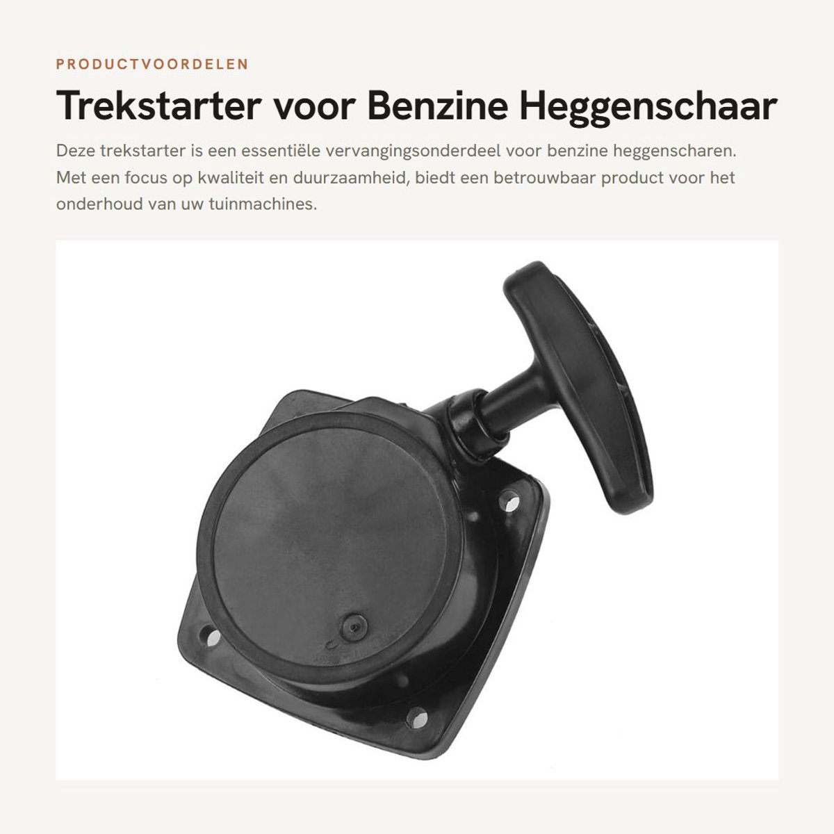 Dailygoods- Trekstarter - Benzine Heggenschaar Reserveonderdelen - Motor Handstarter - Starter met Terugslag - ABS Materiaal - 50 x 50 mm