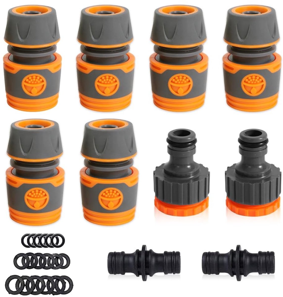 Dailygoods- Tuinslang Koppelstuk Set 10 Stuks - Slangkoppeling - Tuinslang Aansluiting - Waterdicht - ABS-Kunststof - Eenvoudig te Demonteren