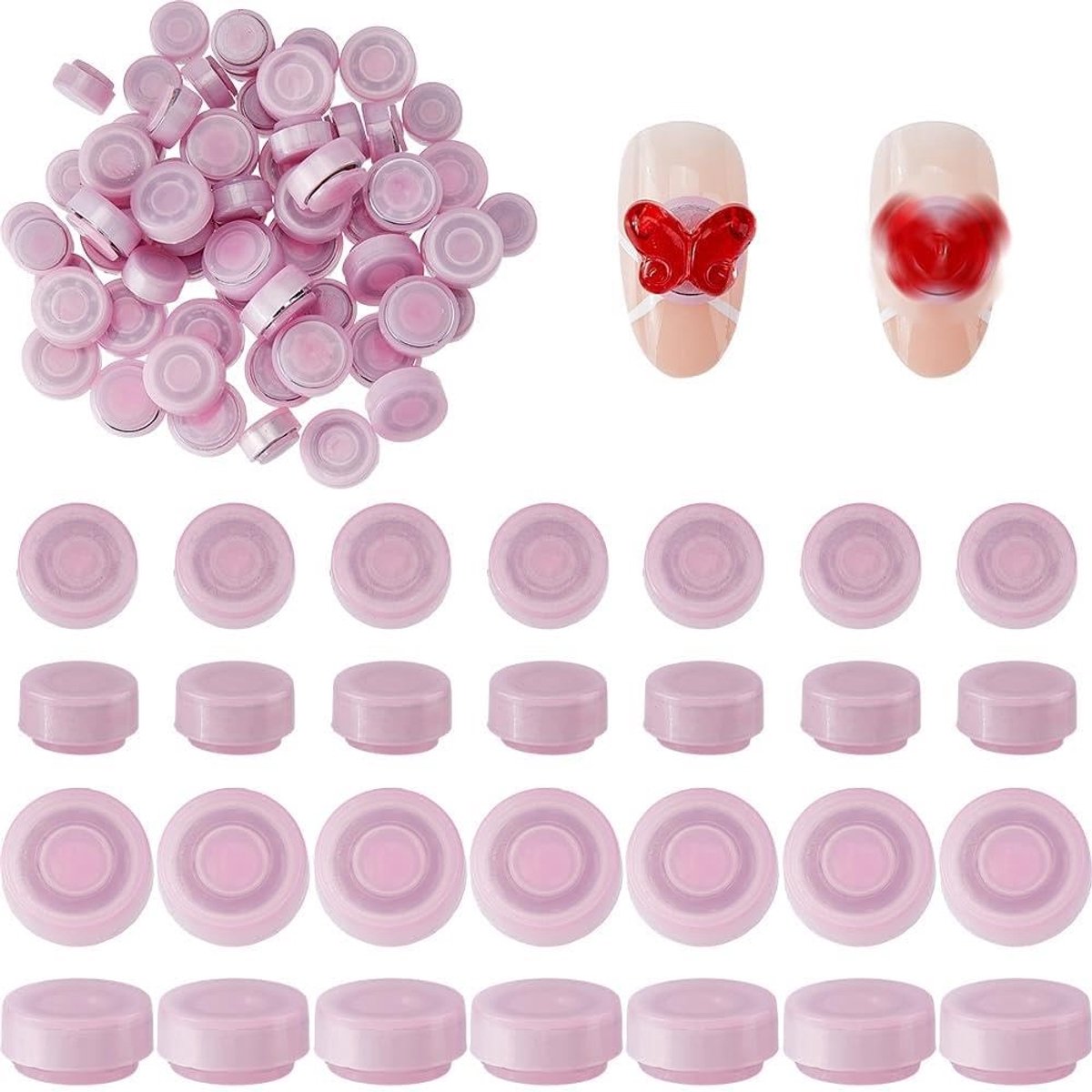Dailygoods - 60Pcs Spinning Nail Charms - 3D Nail Art in Parelroze