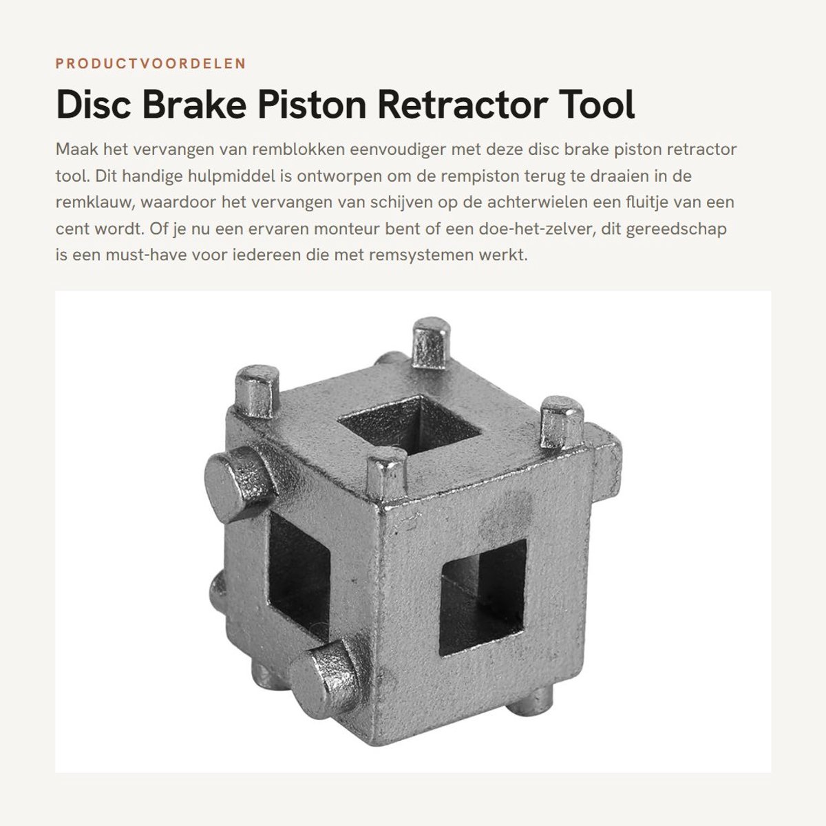 Dailygoods- Schijfremzuiger Robuust - Retractor Tool - Zilver - Adapter - Koolstofstaal - Eenvoudig te gebruiken - Remklauwtool
