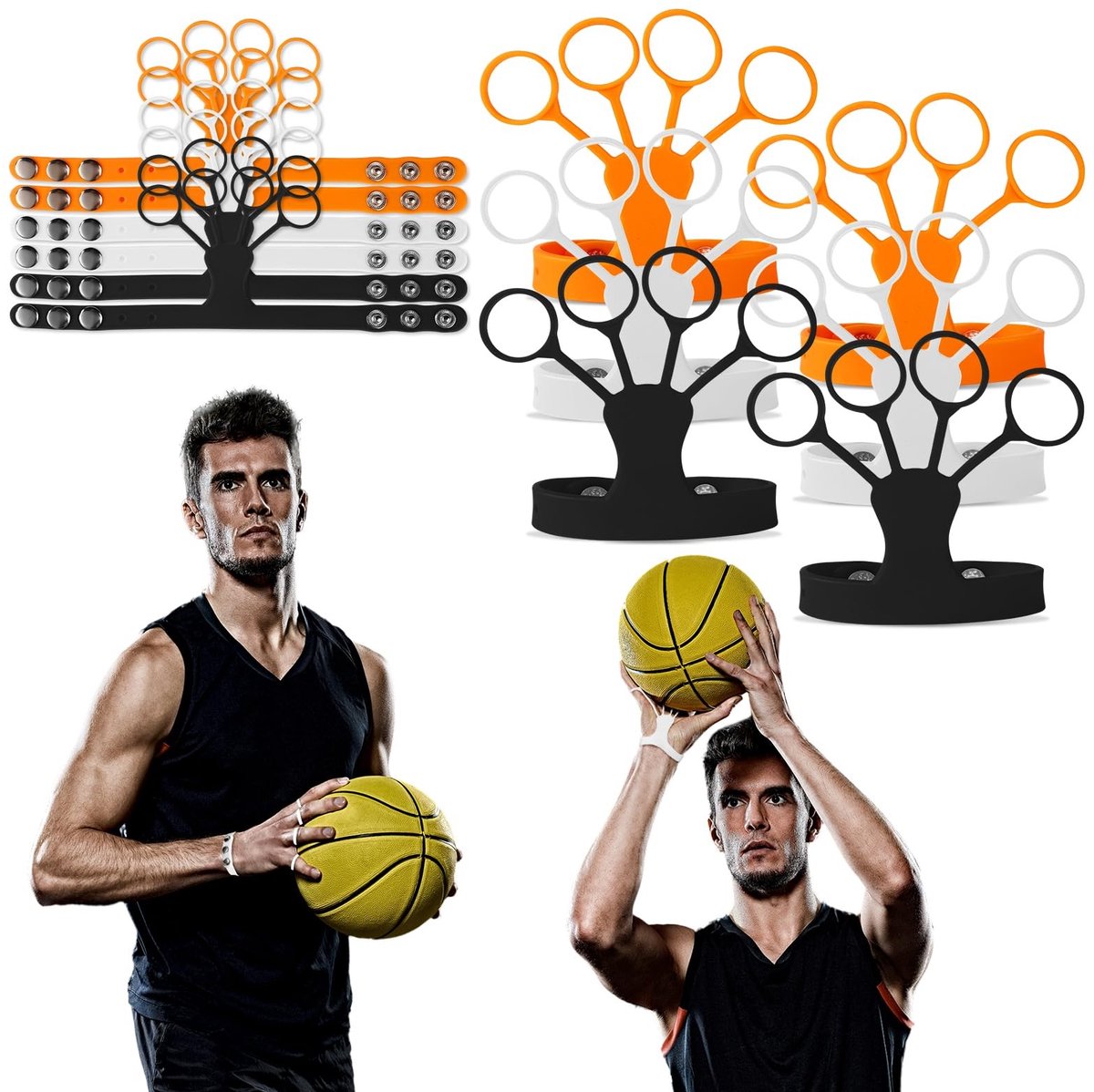 Dailygoods- Basketbal Schiethulp 6 Stuks - Verstelbaar - Basketbal Schiethandschoenen - Siliconen - Gadget voor Verbetering Schot - Vingerringdiameter 2,3 cm - Basketbalschiettrainer