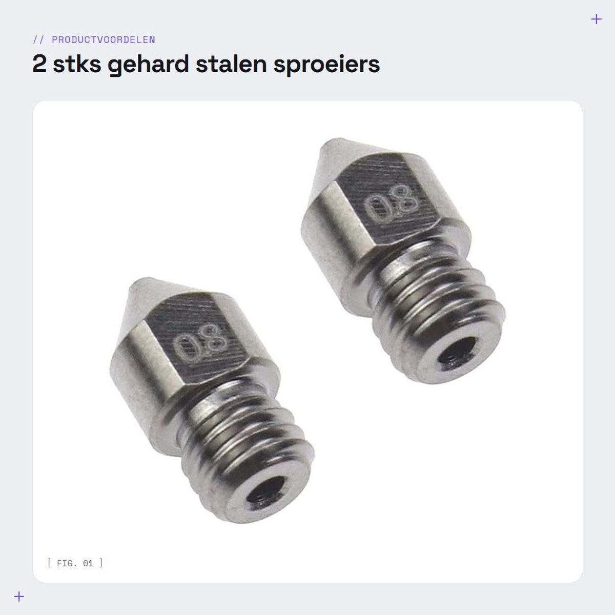 Dailygoods- Sproeiers 0,8 mm M6 - 2 Stuks - Gehard Staal - Slijtvast - Corrosiebestendig - Hoogte 13 mm - Spuitmond