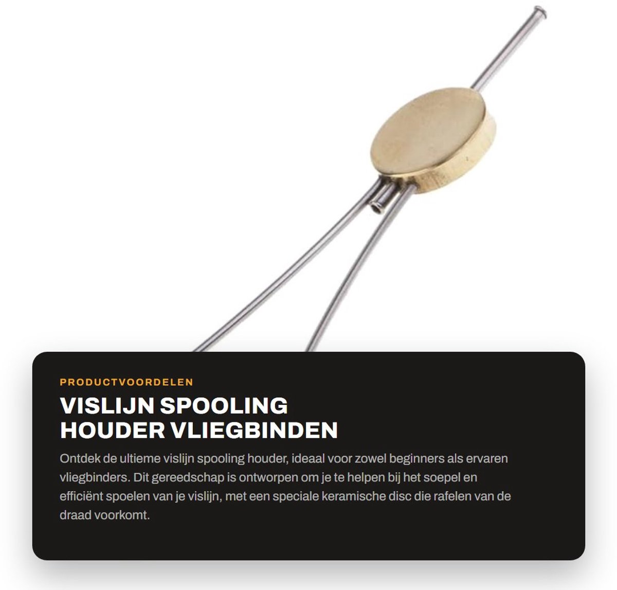 Dailygoods- Vislijnhouder Keramische Disc - Vliegbinden Gereedschap - Spoelhouder - Roestvrij Staal - 10.5 cm - Antislip Thumb Pad - Vliegbindgereedschap