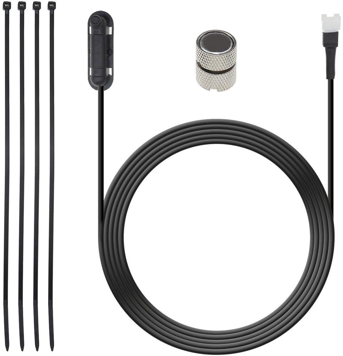 Dailygoods - Snelheidssensor - Magnetische kop - 2 meter kabel - Zwart - Voor elektrische fiets en scooter - Inclusief kabelbinders