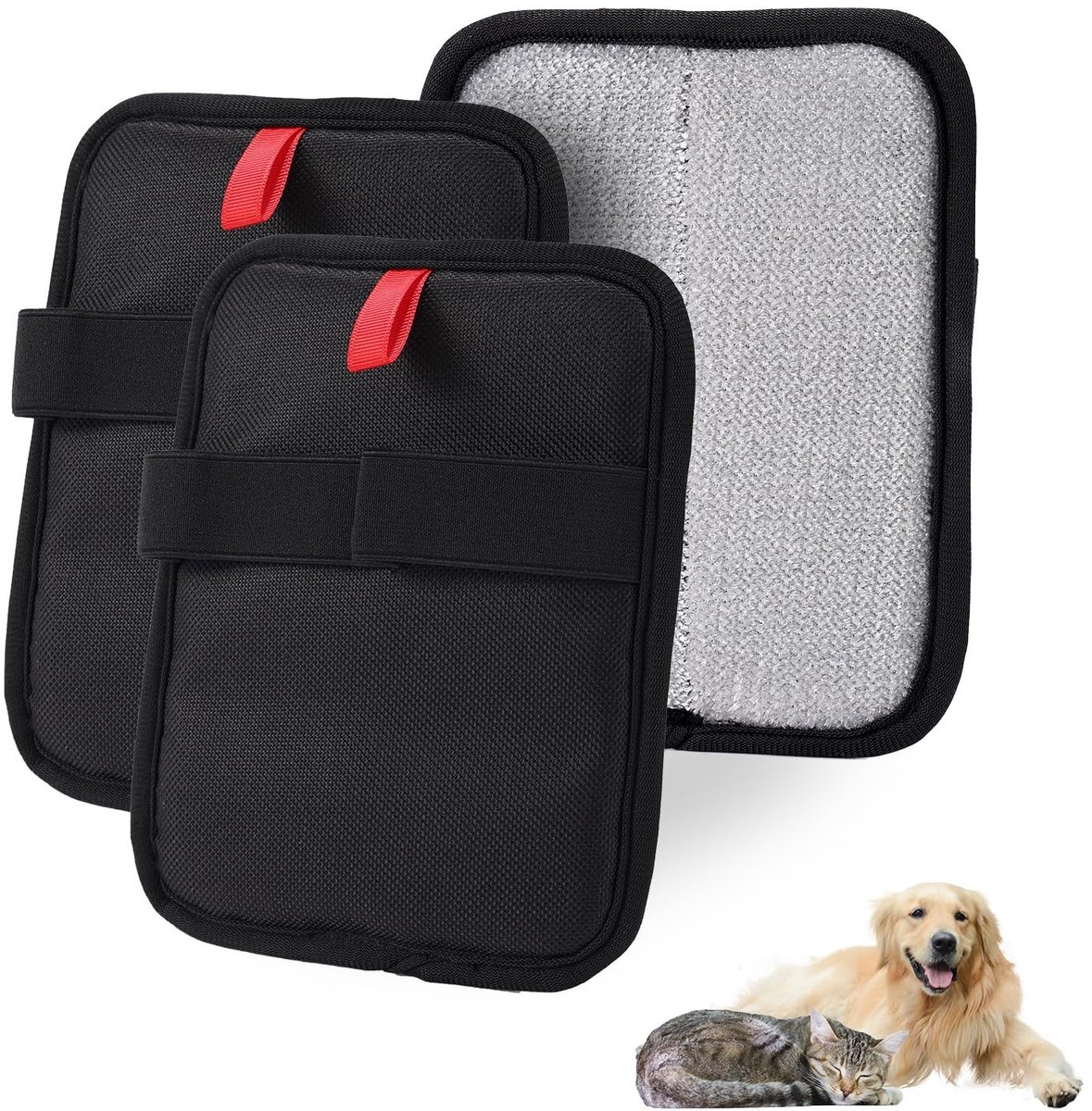 Dailygoods- Handschoen voor het Verwijderen van Dierenhaar - 3 Stuks - Praktische Elektrostatische Handschoenen - Geschikt voor Kleding - Zwart - Materiaal: Doek en Spons - Haarverwijderaar
