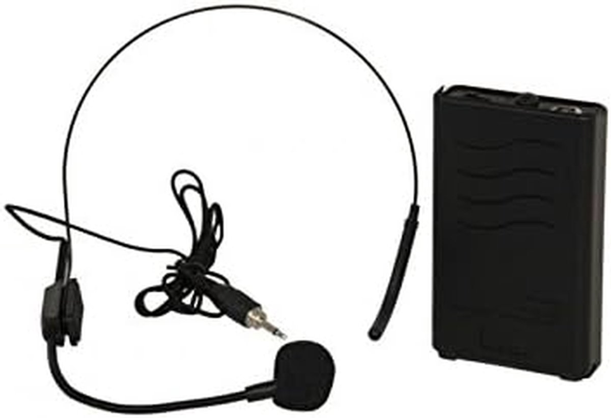 Draadloze Headset Microfoon - Geluidsversterking Set - Optredens Presenteren - Draagbare Geluidsystemen - 207.5MHZ - Zwart
