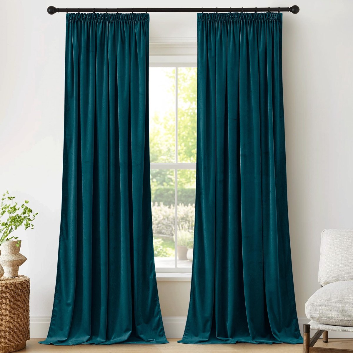 Dailygoods- Gordijnen Verduisterend 300 g/m2 - Fluwelen Gordijnen - Kant en Klaar 2 Stuks - 132x220cm - Plooiband - Zacht en Warm - Verduisteringsgordijnen