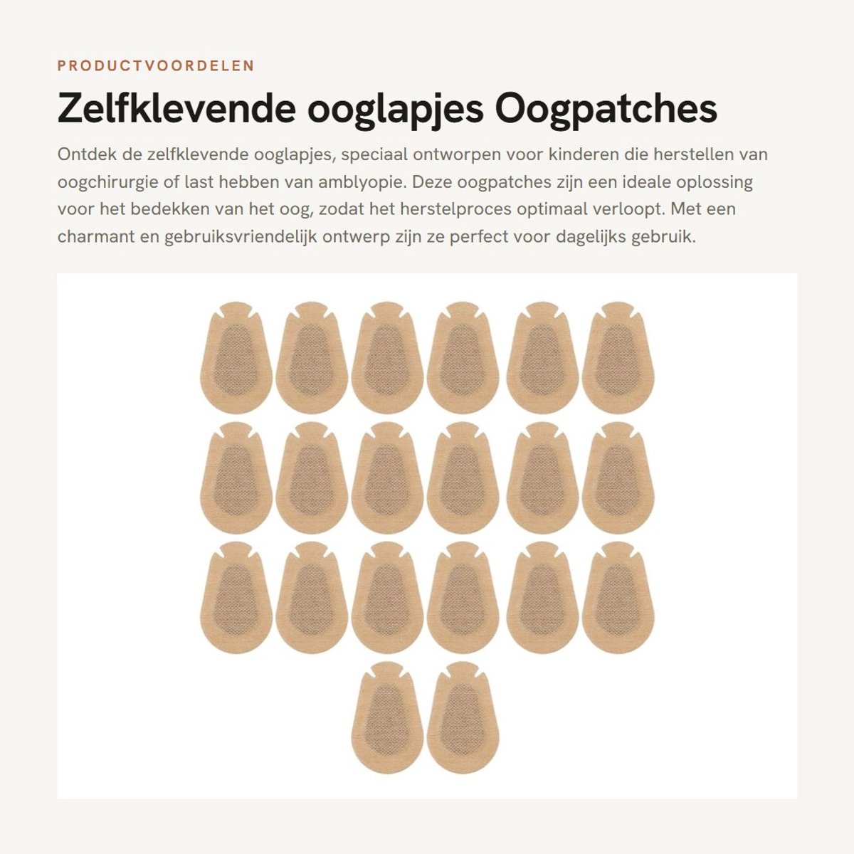 Dailygoods- Ooglapjes 20 Stuks - Verstelbare Oogpatches - Zelfklevend - Blinddoekbescherming - Ideaal na Oogchirurgie - Geschikt voor Bril