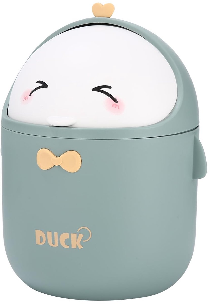 Dailygoods- Tafelaafvalbakje Mini - Schattige Cartoon Prullenbak - Opbergdoos - Kawaii Decoratie - Voor Kantoor/Kinderkamer - Hoogwaardig PP-Materiaal