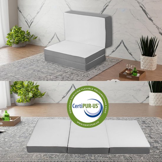 Vouwmatras 4 inch traagschuim 70 cm - comfortabele drievoudige reis matras — afbeelding 3