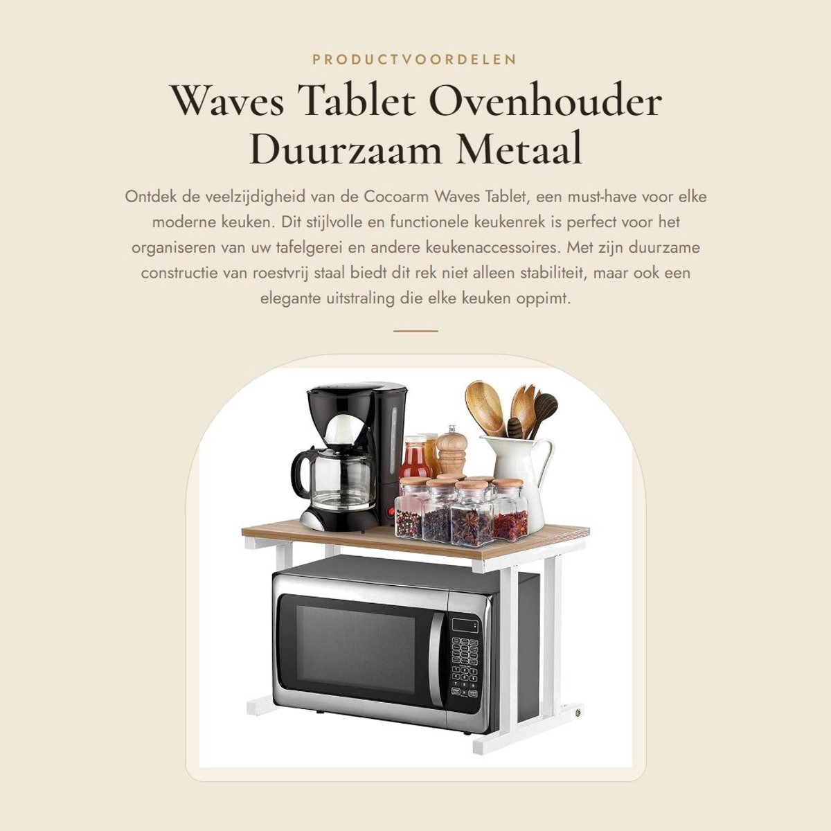 Dailygoods- Ovenhouder 2 lagen - Keukenrek aanrecht - Keukenrek hangend - Roestvrij staal - Duurzaam - Eenvoudig te installeren