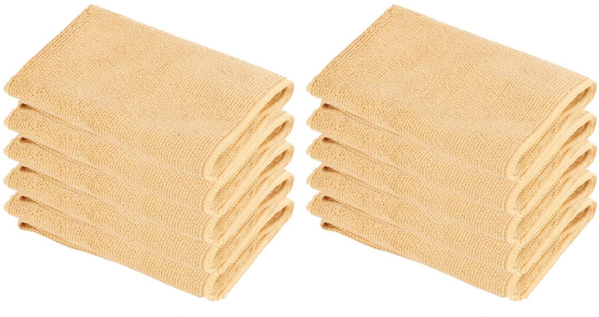 Dailygoods- Microfiber Handdoek 10 Stuks - 30 x 30 cm - Sterke Waterabsorberende Functie - Sneldrogend - Zacht - Kaki - Handdoeken