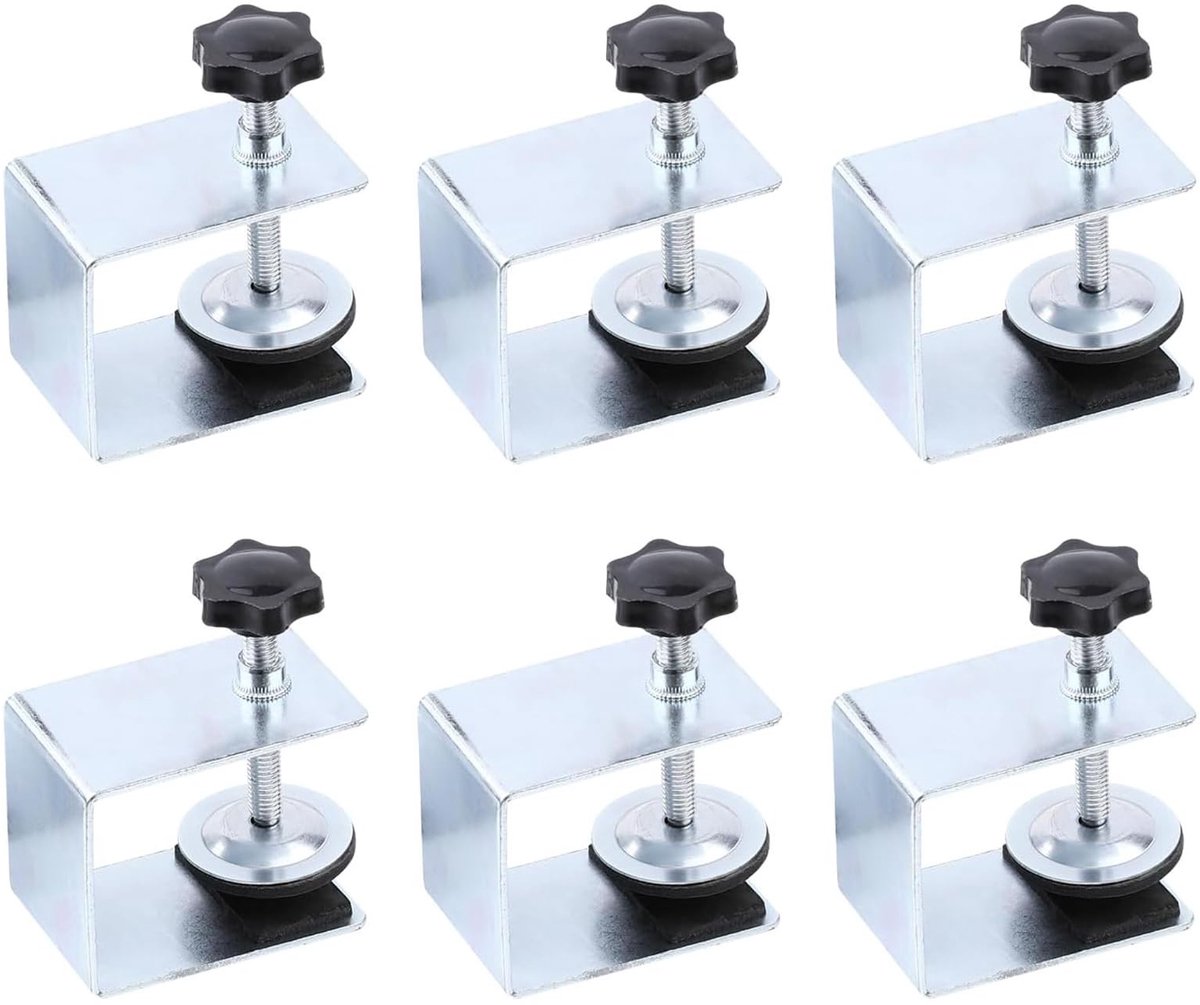 Dailygoods- C Klem Set van 6 - Roestvrij Staal - Voor Meubelassemblage - Schokbestendig - 7,3 x 6 x 5 cm - Zilver
