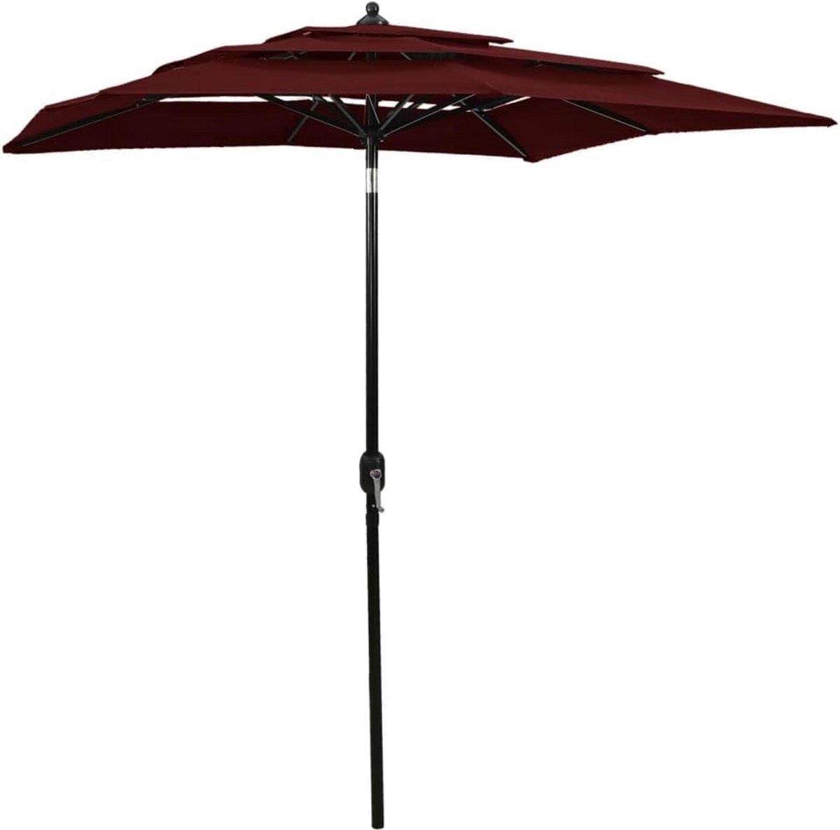 Parasol - Tuinparasol Schaduw - Buiten Ontspannen - 3-laags UV-bescherming - 200x200cm - Bordeauxrood