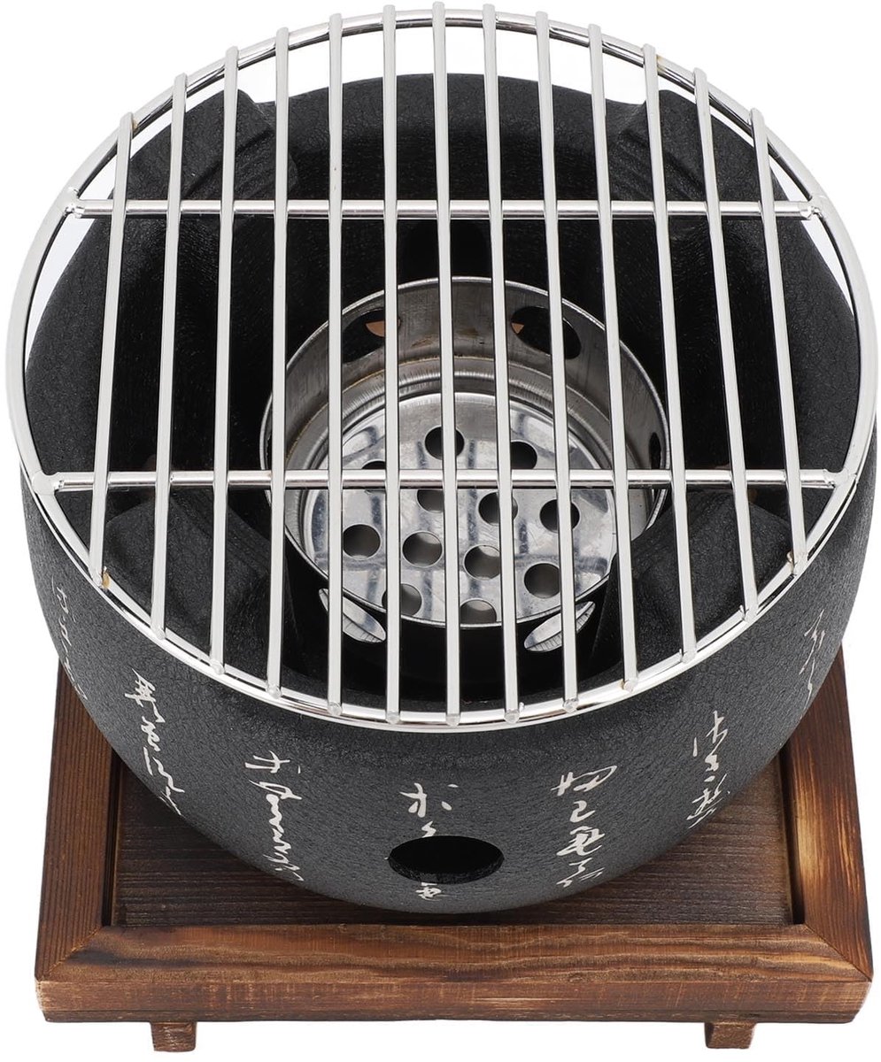 Dailygoods- Barbecue Draagbaar Ontwerp - Mini Houtskoolkachel - Ronde Grill - Japanse Stijl - Lichtgewicht Constructie - Eenvoudig Te Demonteren