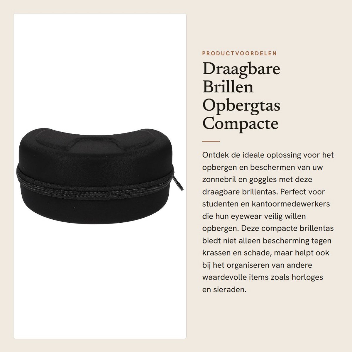 Dailygoods- Brillen Opbergtas Duurzaam - Brillenkoker - Brillendoos - Brillenhouder - Bescherming - Compacte Opbergtas