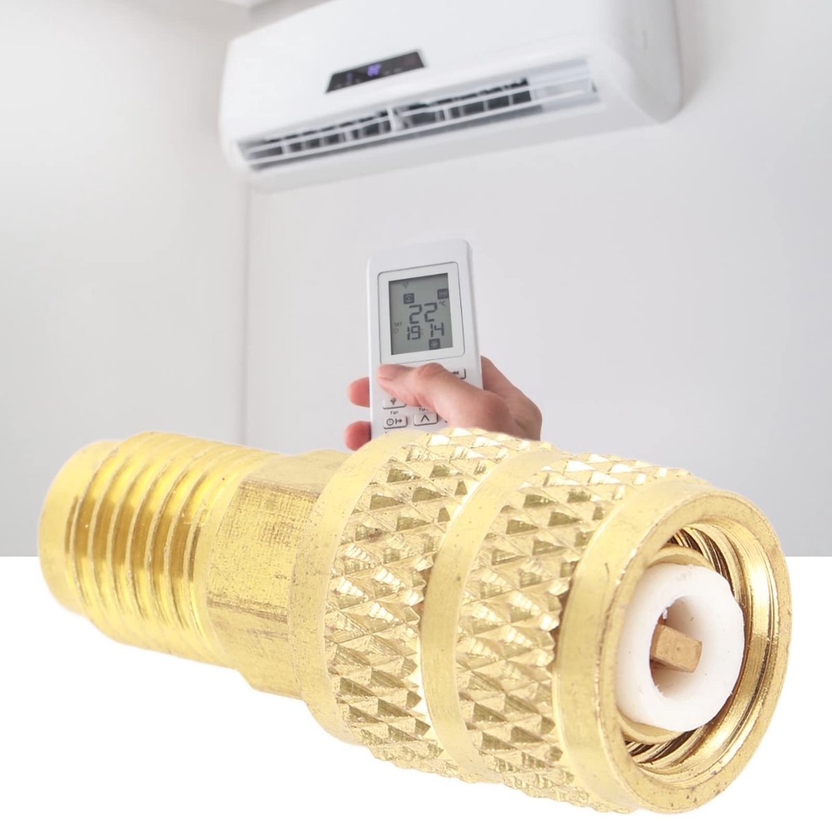 Dailygoods - R410A R32 Adapter - Hose Connector - 1/4 inch Male naar 5/16 inch Female - Ideaal voor Airconditioning - Koper - Geschikt voor vacuü...