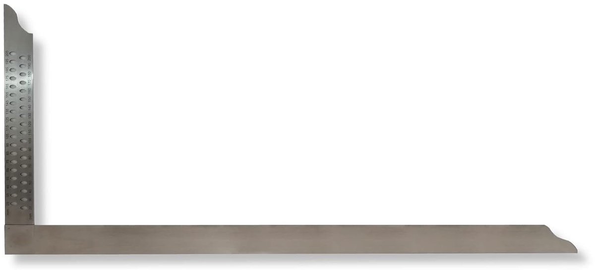 Timmermanshoek Roestvrij Staal - Hoekijzer Gereedschap - Precies Meten - Zeer Elastisch Verenstaal - 60 x 28 cm - Metaal