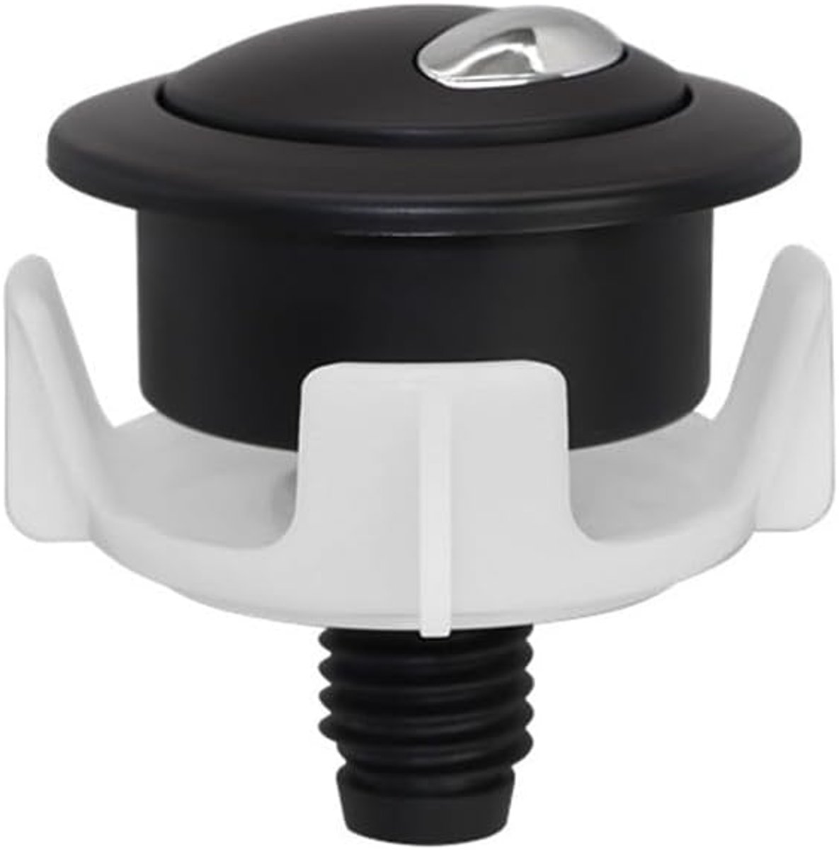 Toilet Drukknop - Dubbele Spoelknop - Toilet Onderhoud - Eenvoudige Installatie - 54 x 37 mm - Zwart+Zilver