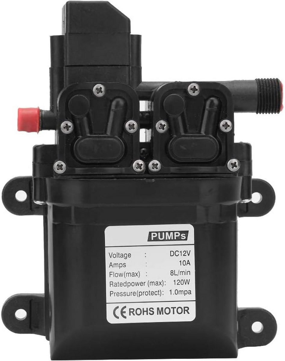 Membraan Waterpomp - Hogedruk pomp - Tuin besproeien - Automatische schakelaar - 8 L/Min - Zwart