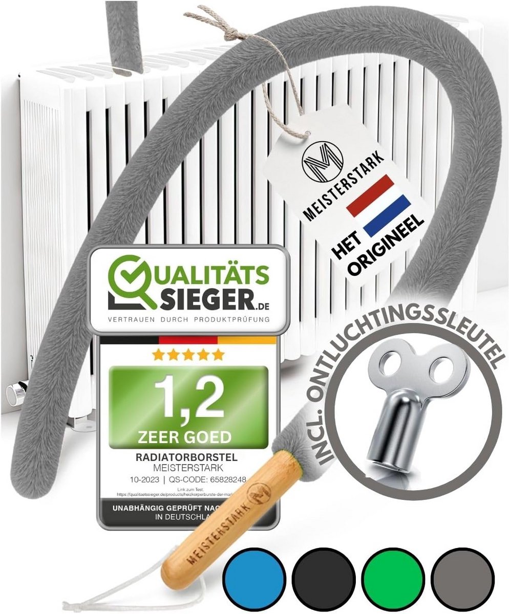 Radiator Borstel - Verwarming Borstel - Stof Vangen - Flexibel Ontwerp - 115 cm - Grijs