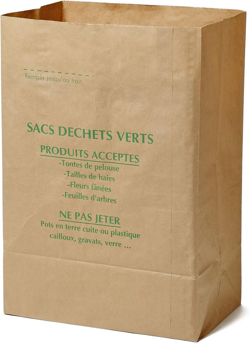 Papieren Zakken - Kraft Zakken - Afval Verzamelen - 100% Biologisch Afbreekbaar - 100 Liter - Beige