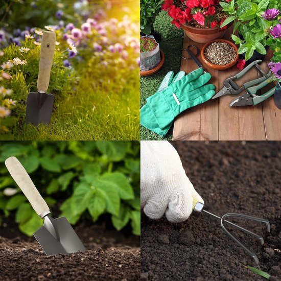 Tuingereedschap Set - Handgereedschap Kit - Planten Verzorgen - Compleet met Tas - 8 Delig - Beige van Tuingereedschap. — afbeelding 2