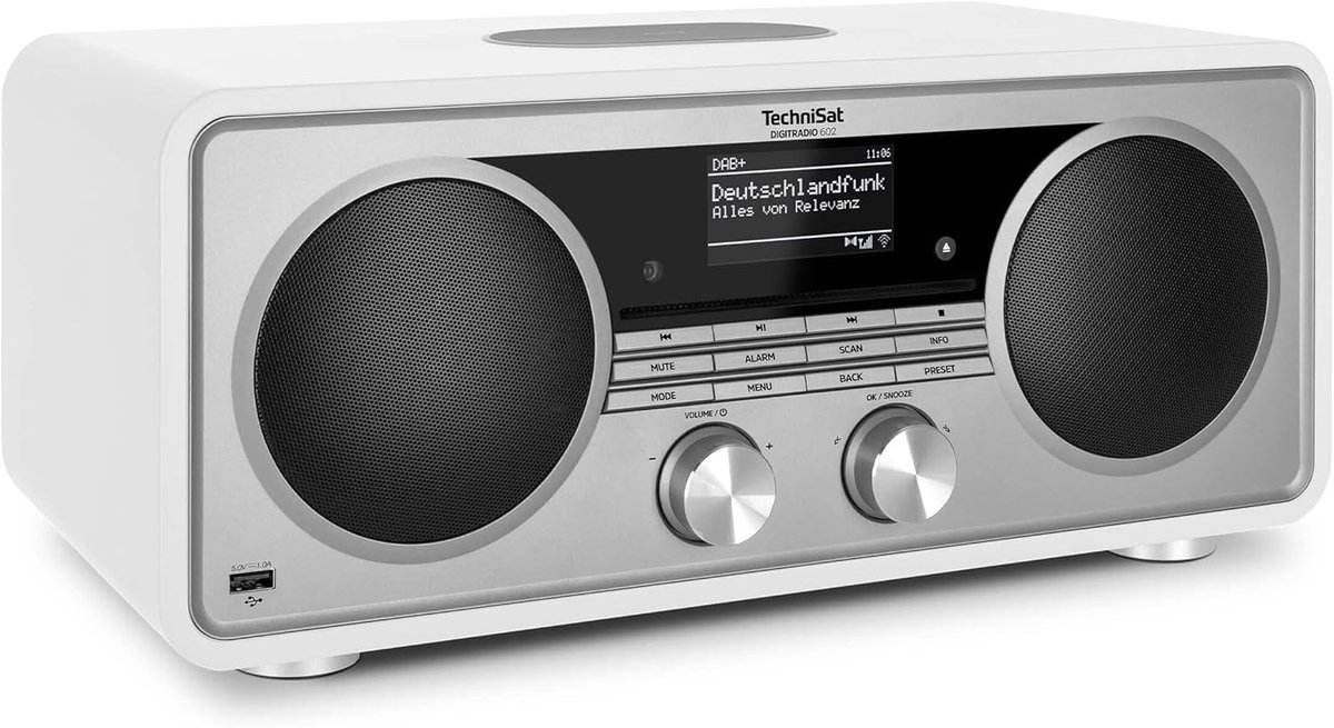 Stereo Internet Radio - Digitale Muziekspeler - Muziek Streamen - 2.1 Systeem Subwoofer - 70 Watt - Wit