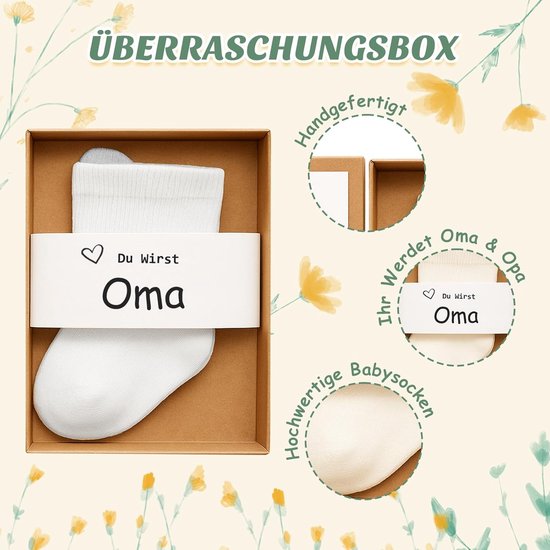 Zwangerschapsaankondiging Cadeau met Babysokjes voor Wordt Opa, Oma of Papa van Merkloos — afbeelding 4