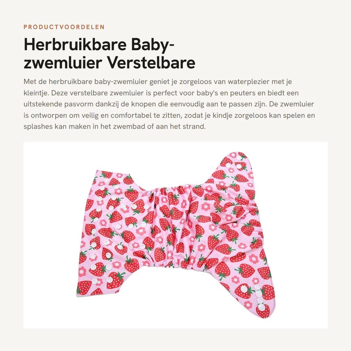 Dailygoods- Zwemluier Wasbaar - Verstelbare Maat - Babyzwemluier - Waterdicht - Ademend - Super Absorberend - Baby Zwemluier