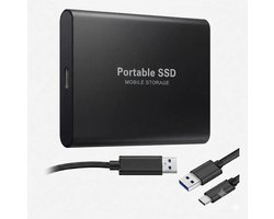 TRESTO – Portable SSD – Externe SSD – 2TB opslag – Zwart SSD – inclusief USB C kabel – USB 3.1 – draagbare SSD – SSD harde schijf – externe harde schijf 2TB – SSD voor laptop – zwart – geschikt voor Windows, Mac en Android