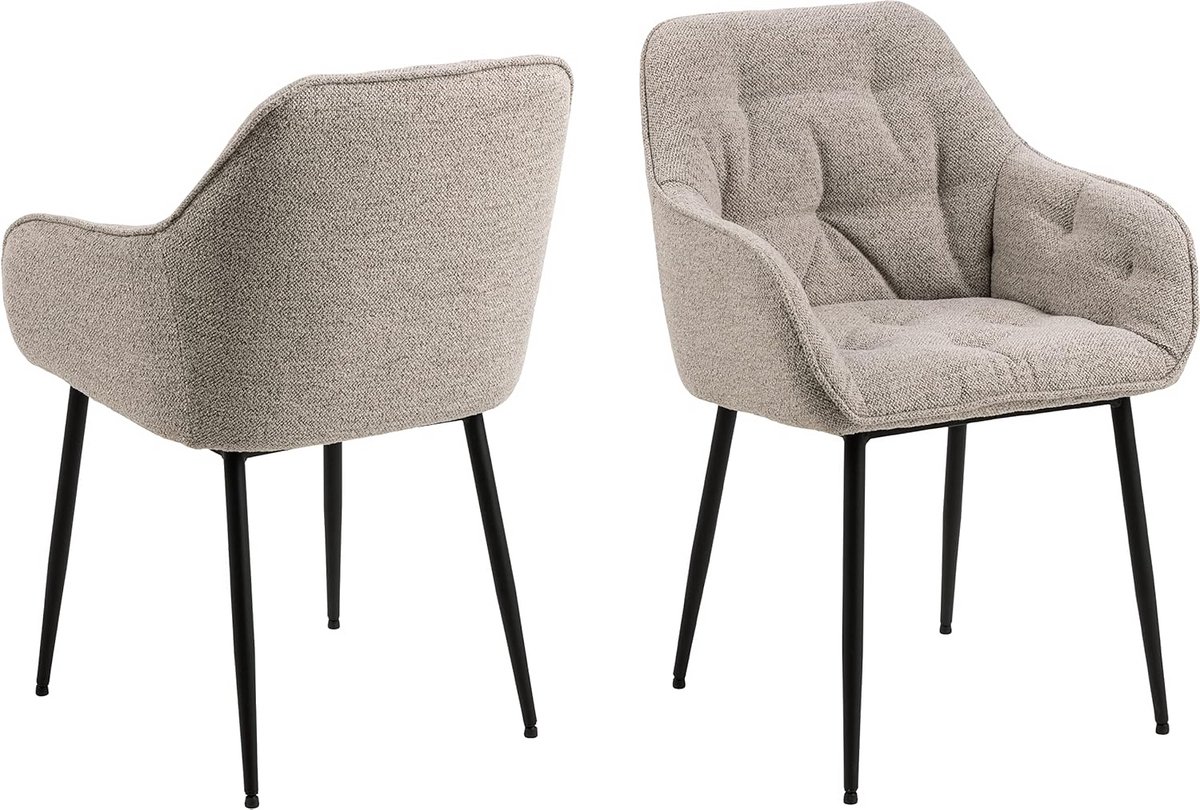 Eetkamerstoelen Set - Gestoffeerde Stoelen - Comfortabel Zitten - Moderne Stijl - Set van