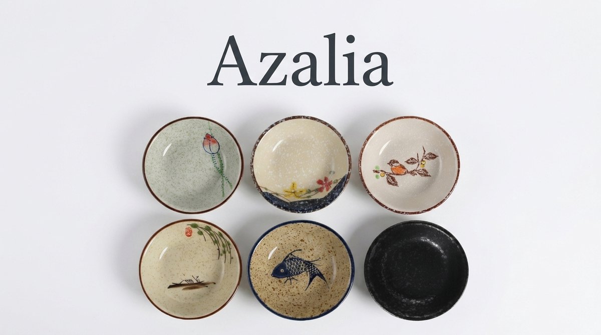 Azalia Sojasausschaaltjes, tapas-schalen, keramische dipschalen, dipschaaltjes, porselein, snackschalen, snackkommen, set van 6, Ø 10 cm, Japanse stijl